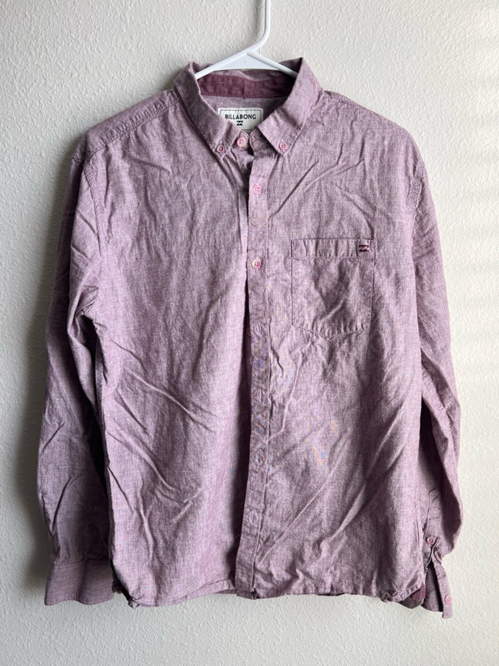 Billabong Men's Mauve Button-Down Shirt
